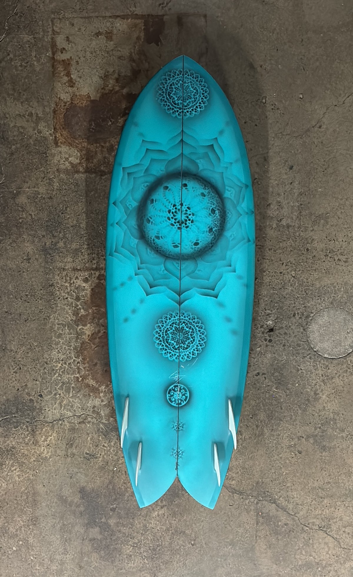 MCCALLUM 5'7 GYP QUAD GLASS ON AIRBRUSH BY PETER ST. PIERRE