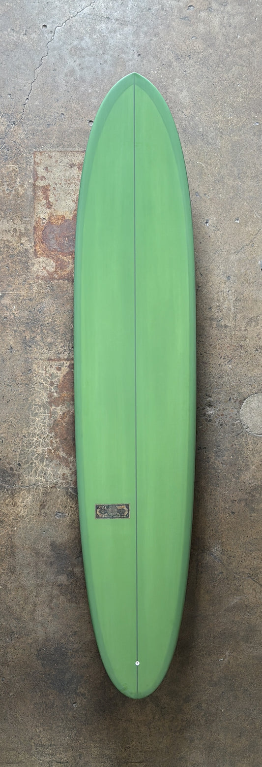 JEFF MCCALLUM 9' G-EGG "MADE IN MEXICO" GREEN OPAQUE SINGLE FIN